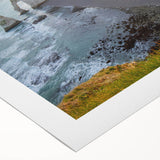 Stunning rolled canvas wall art showcasing a vibrant landscape scene of cliffs under a clear blue sky, perfect for enhancing home decor with natural beauty.