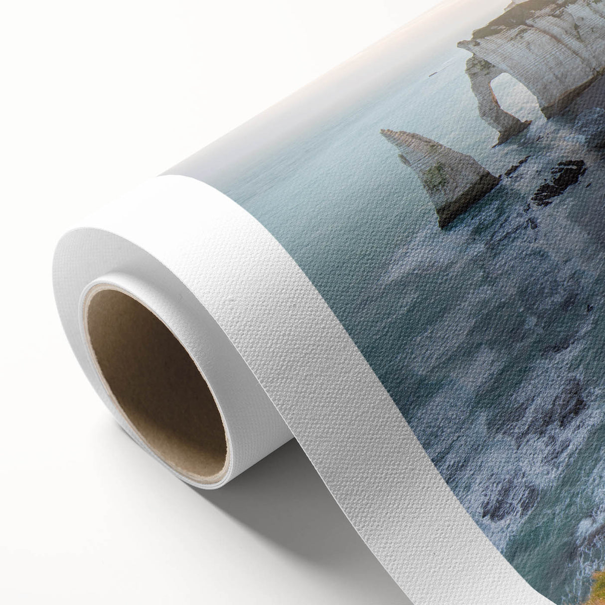 Vibrant rolled canvas wall art showcasing a stunning cliff landscape design with rich colors and intricate details, perfect for enhancing home decor.