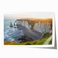 Abstract landscape wall art print showcasing vibrant cliffs and serene skies, rolled for easy shipping and display. Perfect for modern home décor.