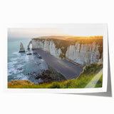 Abstract landscape wall art print showcasing vibrant cliffs and serene skies, rolled for easy shipping and display. Perfect for modern home décor.