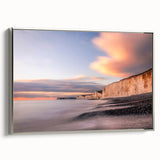 Framed canvas wall art showcasing a stunning cliff landscape design with silver accents, perfect for enhancing modern home decor. Ideal for nature lovers.
