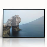 Framed acrylic wall art featuring a stunning landscape of cliffs, showcasing vibrant colors and intricate details, perfect for modern home decor.