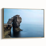 Framed canvas wall art showcasing a stunning landscape of cliffs with vibrant colors and intricate detail, perfect for modern home decor. The gold frame adds elegance, enhancing the artwork's visual appeal.