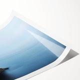 Stunning wall art print showcasing a breathtaking landscape of cliffs and ocean waves, perfect for home decor, emphasizing natural beauty and tranquility.