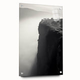 Acrylic wall art showcasing a stunning landscape of cliffs, displayed in a modern frame with visible pins. The vibrant colors and intricate design make it a striking addition to any decor.