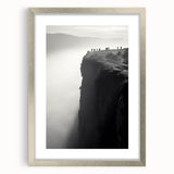 Framed wall art showcasing a stunning landscape of cliffs in a silver mat, ideal for modern decor, enhancing any room with natural beauty and elegance.