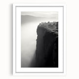 Framed wall art showcasing a stunning cliff landscape design with a white mat, perfect for adding elegance to modern home decor. Ideal for nature lovers.