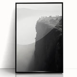 Framed acrylic wall art showcasing a stunning landscape of cliffs, featuring rich colors and intricate details, perfect for enhancing modern home decor.