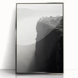 Framed wall art collection showcasing a stunning cliff landscape design in silver-acrylic finish, perfect for enhancing modern home decor with natural beauty.