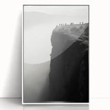 Framed acrylic wall art showcasing a stunning landscape of cliffs, featuring vibrant colors and intricate details, ideal for home decor and enhancing interiors.