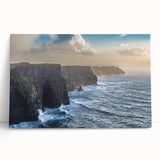 Stretched canvas wall art showcasing a vibrant landscape of cliffs and mountains, featuring rich colors and intricate details, ideal for modern home decor.