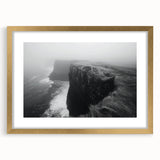 Framed wall art collection showcasing a stunning landscape of cliffs, featuring a gold mat and elegant frame, perfect for enhancing modern home decor.