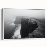 Framed wall art featuring a stunning landscape of cliffs under a vibrant sunset, showcasing rich colors and detailed textures, perfect for home decor.