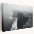 Stretched canvas wall art showcasing a dramatic cliff landscape with vibrant colors and intricate details, ideal for enhancing modern home decor.