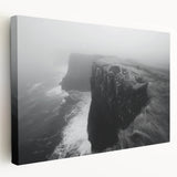 Stretched canvas wall art showcasing a dramatic cliff landscape with vibrant colors and intricate details, ideal for enhancing modern home decor.
