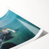 Vibrant rolled print showcasing a stunning cliff landscape, featuring rich colors and intricate details, ideal for modern home decor or art enthusiasts.