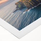 Stunning rolled canvas artwork depicting colorful abstract cliffs and landscapes, showcasing vibrant hues and intricate details, perfect for modern home decor.