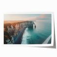 Stunning wall art print showcasing a vibrant landscape of cliffs and ocean waves, perfect for home decor. This high-quality rolled canvas adds a touch of nature-inspired elegance to any space.