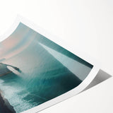 Stunning rolled print of a serene cliff landscape featuring vibrant colors and intricate details, perfect for enhancing home decor and creating a calming atmosphere.