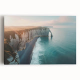 Stretched canvas wall art showcasing a vibrant landscape of cliffs with rich colors, ideal for enhancing modern home decor and creating a serene atmosphere.