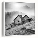 Framed canvas wall art showcasing a serene countryside landscape design, featuring lush green hills and a clear blue sky, ideal for home decor enhancement.