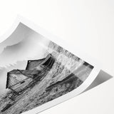 Serene countryside landscape wall art print showcasing rolling hills and vibrant greenery, rolled for easy shipping and display, perfect for home decor.