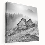 Stretched canvas wall art depicting a serene countryside landscape, featuring lush green fields and rolling hills under a bright blue sky, perfect for home decor.