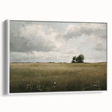 Framed wall art collection showcasing a serene countryside landscape in soft pastel colors, ideal for adding a touch of nature to home decor.