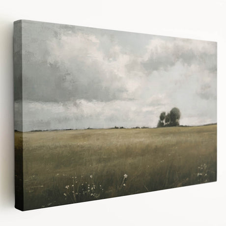 Stretched canvas wall art showcasing a serene countryside landscape with rolling hills and vibrant greenery, perfect for home decor. Ideal for nature lovers seeking tranquility.