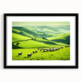 Black-framed wall art showcasing a serene countryside landscape design, featuring vibrant colors and intricate details, ideal for home decor enhancement.
