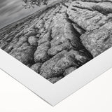 Scenic countryside landscape wall art on rolled canvas, showcasing vibrant greens and soft blues, ideal for enhancing home decor with a tranquil ambiance.