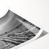 Beautiful rolled print showcasing a serene countryside landscape design, featuring lush green fields and a vibrant sunset, ideal for home decor enhancement.