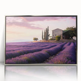 Framed acrylic wall art featuring a serene countryside landscape design with silver accents, perfect for enhancing home decor and adding a touch of nature.