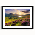 Framed black wall art featuring a serene countryside landscape design with a mat, perfect for home decor. Ideal for enhancing interior aesthetics with nature-themed elegance.
