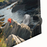 Acrylic glass wall art featuring a vibrant, abstract countryside landscape design with lush greenery and rolling hills, ideal for modern home decor.