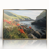 Framed wall art collection showcasing a stunning countryside landscape design, featuring vibrant colors and gold accents, perfect for home decor enhancement.