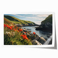 Rolled print showcasing a serene countryside landscape with lush green fields and a vivid blue sky, ideal for home decor or interior design. Perfect for nature lovers.