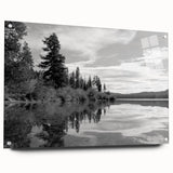 Acrylic glass wall art collection showcasing a vibrant countryside landscape design with rich colors and intricate details, presented in a side view with decorative pins for easy hanging.