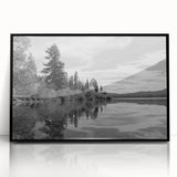 Framed acrylic wall art showcasing a serene countryside landscape with vibrant colors, set in a sleek black frame, perfect for modern home decor.