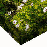 Stretched canvas wall art showcasing a vibrant countryside landscape, with rich green fields and a blue sky, perfect for home décor and enhancing living spaces.