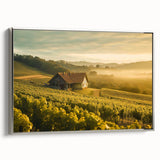 Framed canvas wall art from the Landscapes Country Side Design 22 collection, showcasing serene countryside scenery with silver accents, ideal for home decor.