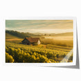 Rolling hills and lush greenery in a serene countryside landscape, captured in a vibrant wall art print. Ideal for home decor, evoking tranquility and nature's beauty.