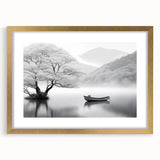 Framed wall art showcasing a serene countryside landscape with lush greenery and rolling hills, accented by a gold frame and mat for an elegant presentation. Perfect for home decor, this piece adds a touch of nature's beauty to any interior space.