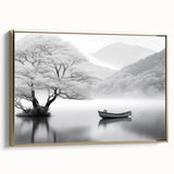 Framed canvas wall art showcasing a serene countryside landscape design with golden accents, ideal for enhancing home decor and creating a tranquil atmosphere.