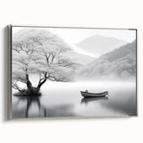Framed canvas wall art showcasing a serene countryside landscape design, featuring lush green fields and rolling hills, accented with a silver frame that adds elegance and depth. Perfect for enhancing home decor in living spaces or offices.