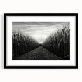 Framed wall art collection showcasing a serene countryside landscape design with a black mat, perfect for home decor and enhancing interior aesthetics.