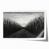 Vibrant landscape wall art print showcasing a serene countryside scene with rolling hills and lush greenery, rolled for easy shipping and display.