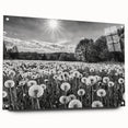 Acrylic wall art collection showcasing a vibrant countryside landscape design, viewed from the side with visible pins, ideal for home decor enthusiasts.