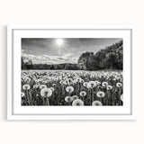 Framed wall art collection showcasing idyllic countryside landscapes, featuring white matting and a sleek frame design, perfect for enhancing home decor.