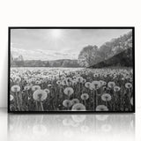 Framed wall art piece showcasing a serene countryside landscape with vibrant greens and blues, set in a sleek black frame, ideal for home décor enhancement.